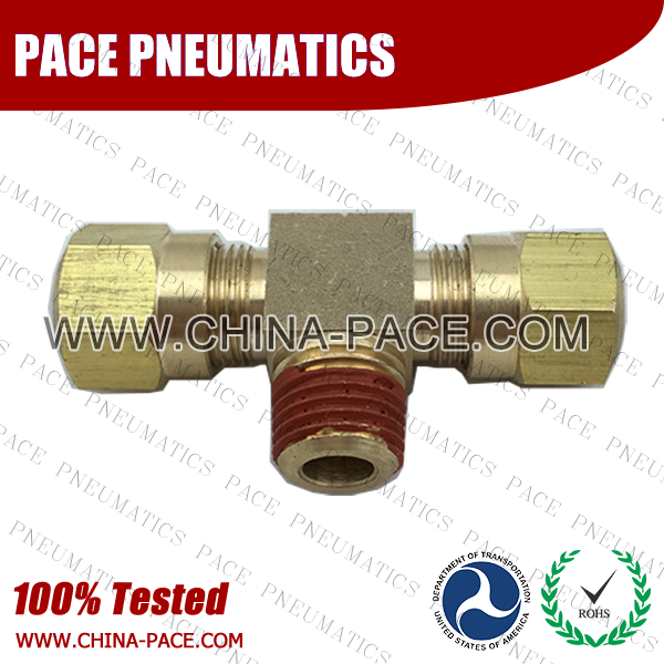 Male Branch Tee DOT air brake compression fittings, DOT Air brake fittings, Pneumatic Fittings